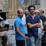 Checco Zalone sul set del film "Sole a Catinelle" a Padova